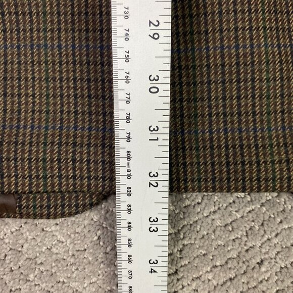 Lauren Ralph Lauren Houndstooth Blazer Sport Coat Mens 44L Brown Green Blue Wool - Picture 14 of 14